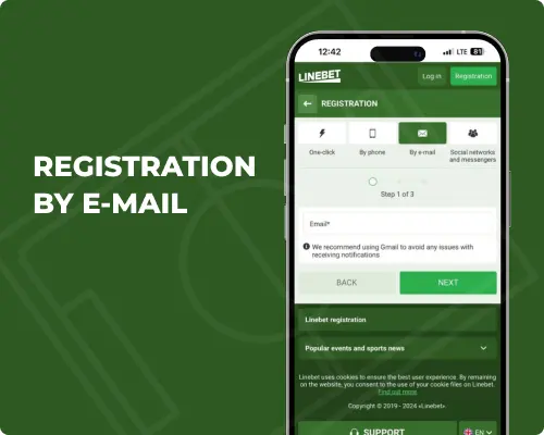 registration by e-mail linebet